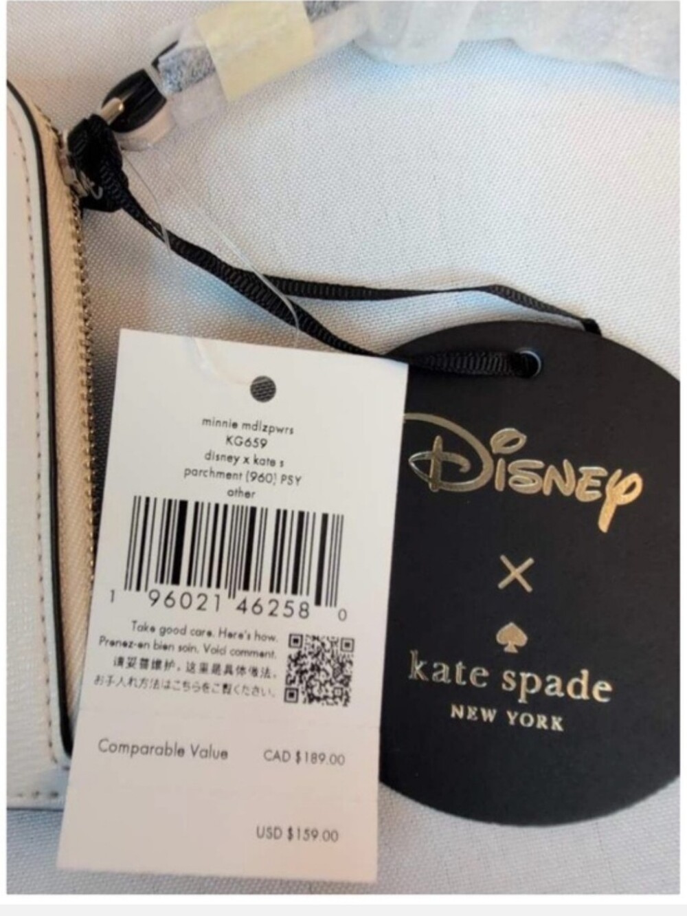 kate spade NWT Minnie Mouse Cream Wristlet with Red, Black & Yellow Accents - Picture 3 of 6
